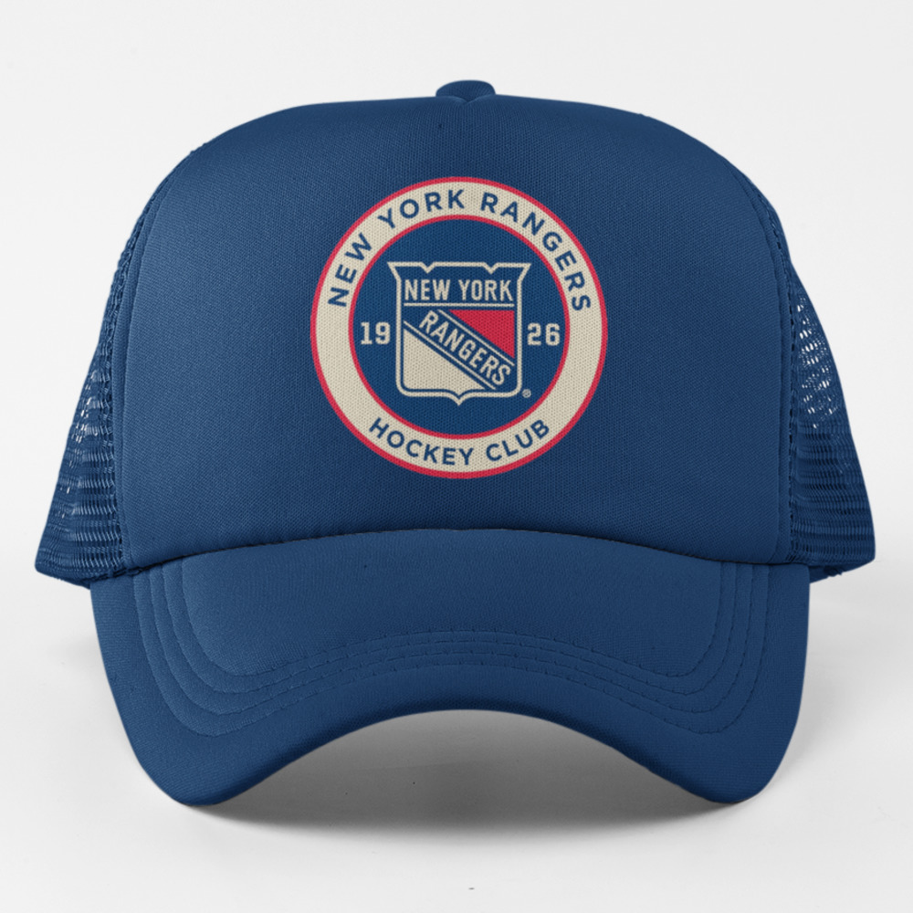 NEW York Rangers Roundel Foam Trucker Mesh Snapback Hat NAVY